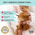Highland Cow - Animal de peluche apto para microondas, almohadilla...