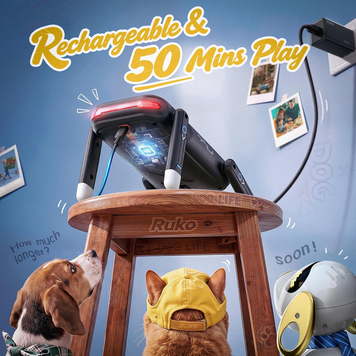 Ruko R1 Mini Robot Dog, 4 vías de acrobacias Flip &amp; Perro robot...