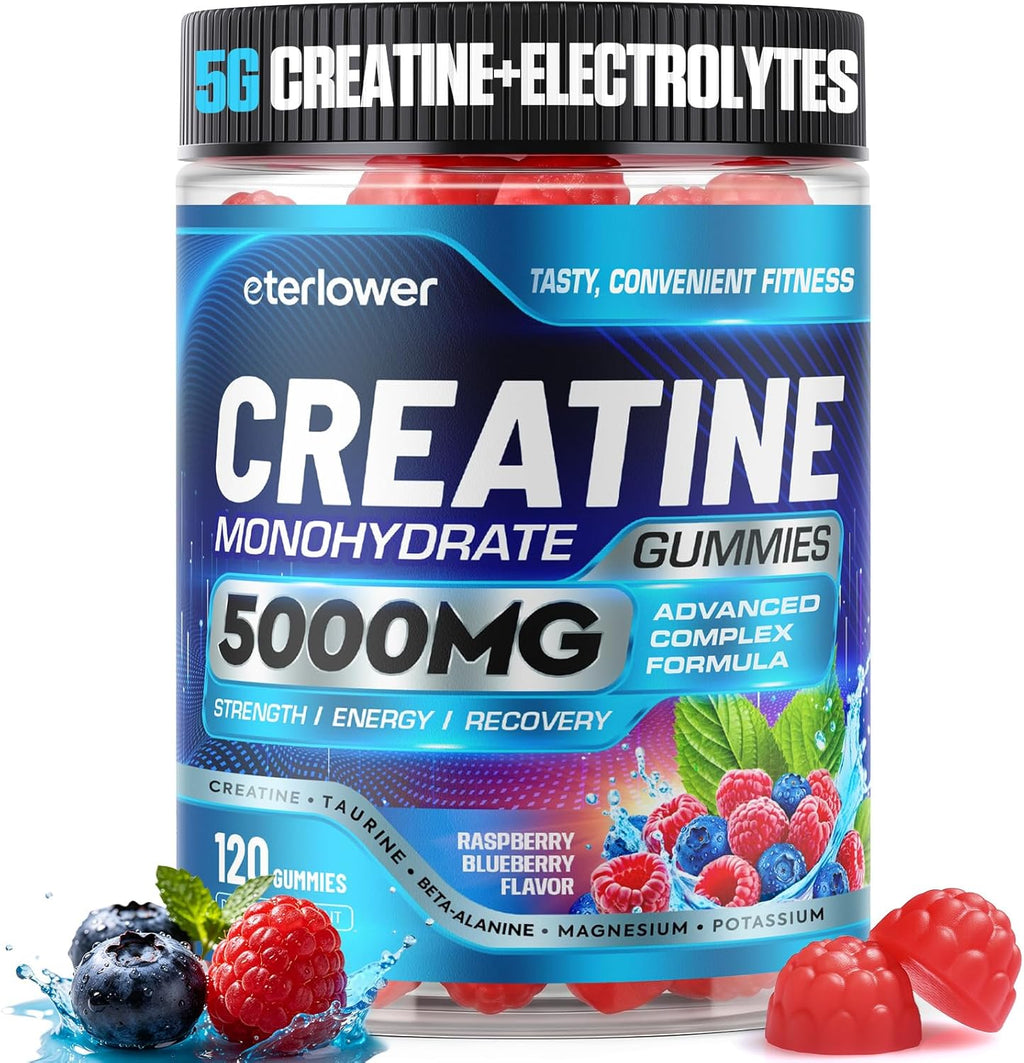 eterlower Gomitas de creatina, complejo 8 en 1 con taurina y electr...