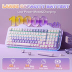 YUNZII Teclado mecánico inalámbrico C98 Cute Cake (morado, interrup...