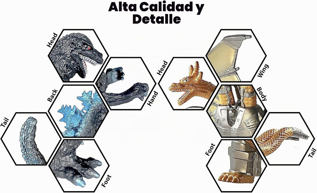 TwCare Juego de 2 Mecha King Ghidorah vs 1954 65.º aniversario vs H...