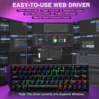 AULA WIN68 HE Teclado mecánico para juegos 60%, interruptor magnéti...