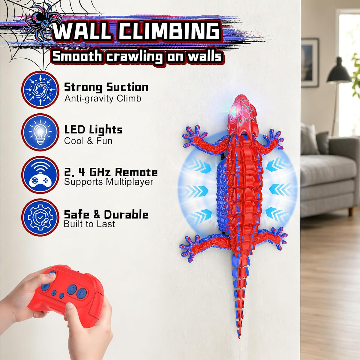 Loueouv Gecko de escalada de pared a RC, robot de control remoto re...