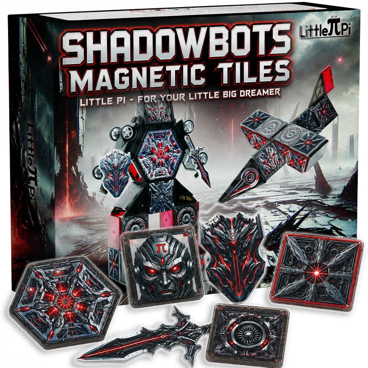 Little Pi - Azulejos magnéticos ShadowBots 58 piezas | Juego de con...