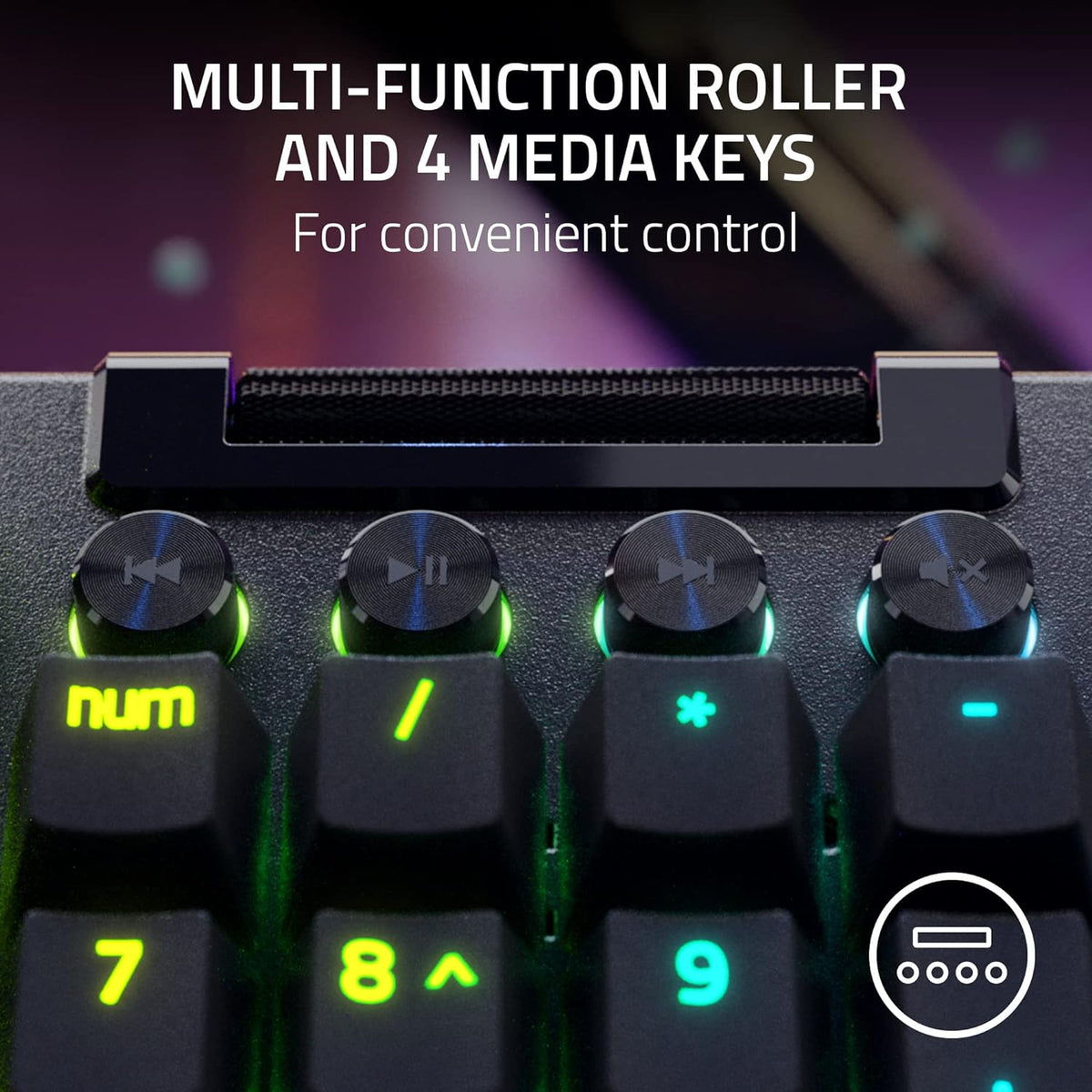 Teclado mecánico para juegos con cable Razer BlackWidow V4 Pro, int...