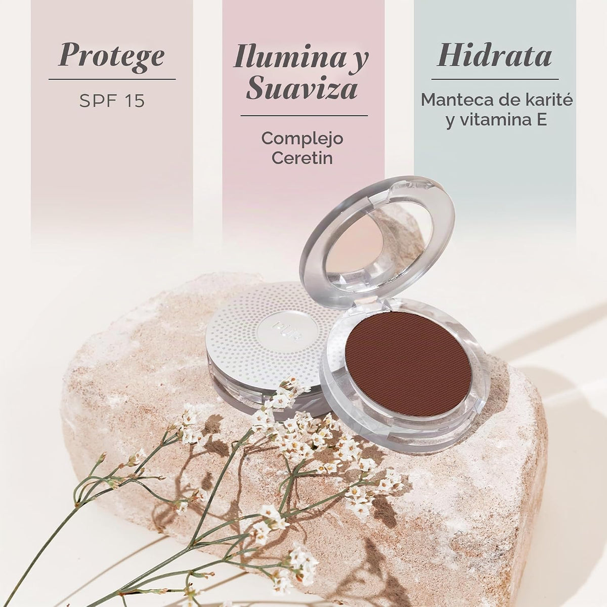 Base de maquillaje mineral prensada 4 en 1 PÜR con SPF 15