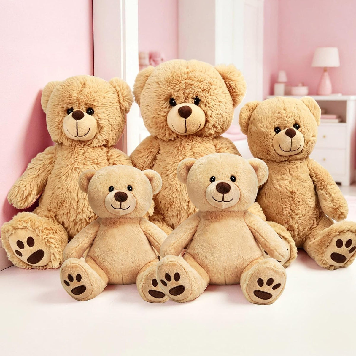 LotFancy Teddy Bear - Peluche de peluche suave de 12.0 in, color ma...