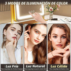 FENNIO Espejo de tocador con luces de 22 pulgadas, espejo de maquil...
