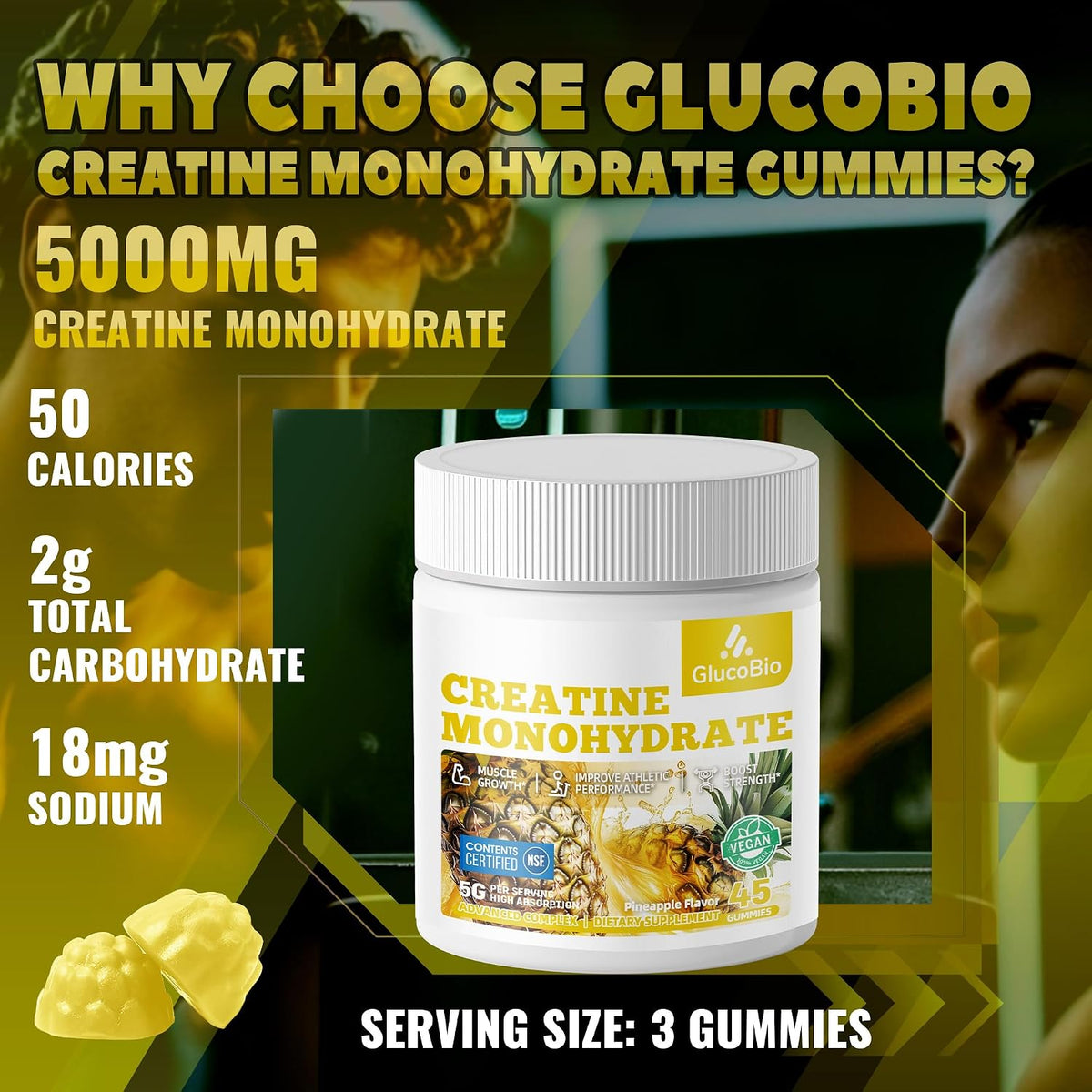 Gomitas de monohidrato de creatina, gomita de creatina certificada...