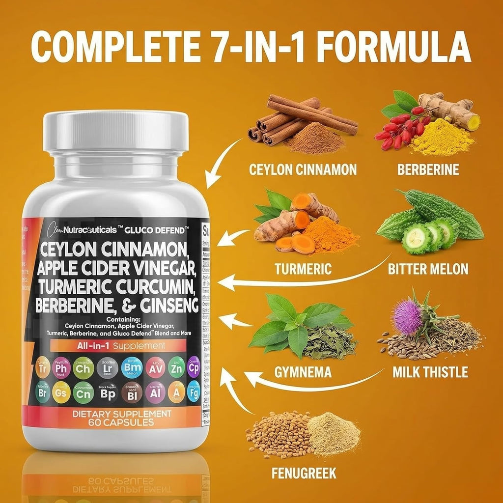Clean Nutraceuticals Cápsulas de canela de Ceilán + berberina cúrcu...