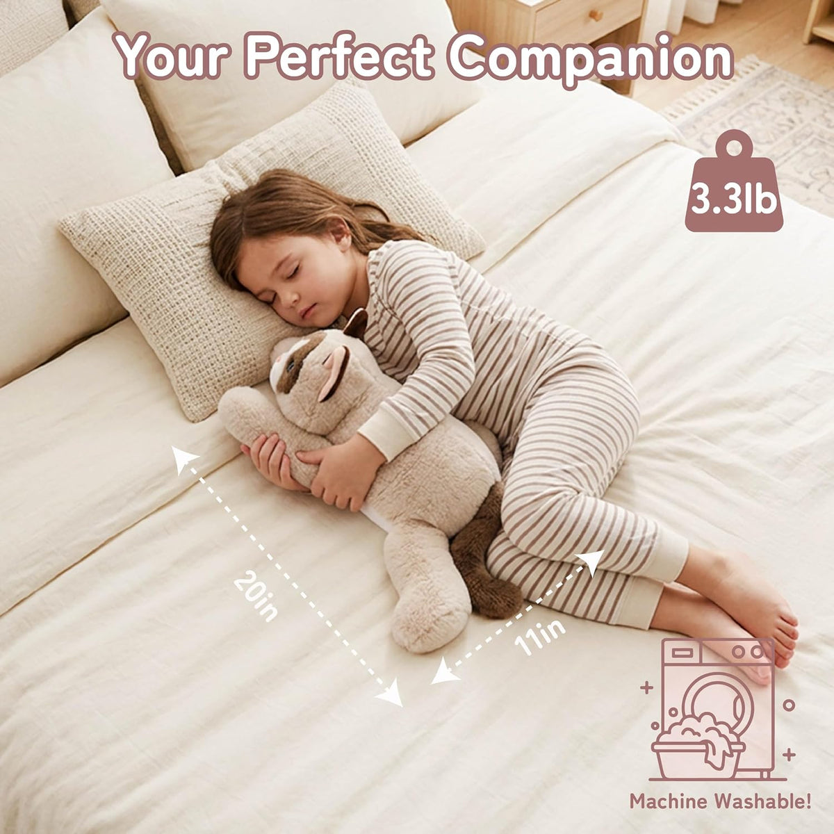 Niuniu Daddy Animales de peluche con peso, almohada de felpa de gat...