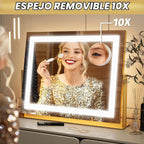 FENNIO Espejo de tocador con luces de 22 x 18 pulgadas, espejo de m...