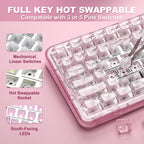 YUNZII X98 QMK\/VIA Teclado Mecánico Inalámbrico para Juegos con Pe...