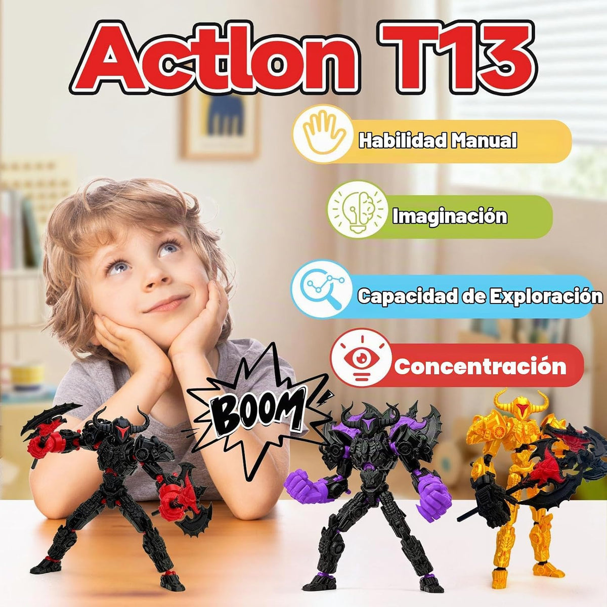 Binvin Figura de acción completada de la asamblea del robot 13 de 8...