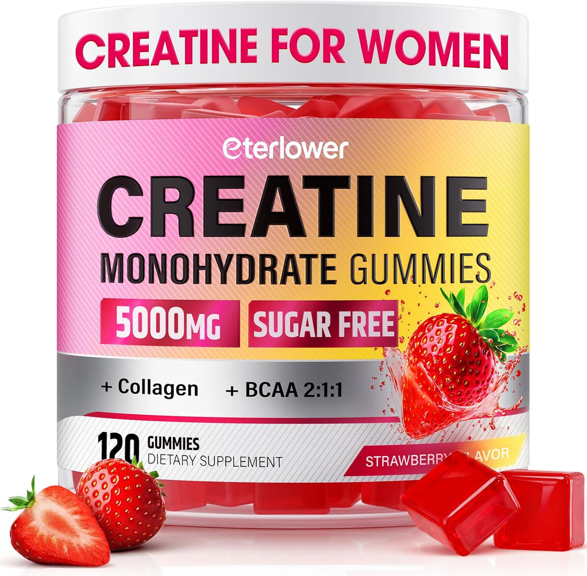 eterlower - Gomitas de creatina para mujer, 5000 mg, complejo + col...