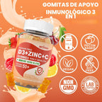 Gomitas de vitamina C + D3 + zinc sin azúcar para adultos mayores d...