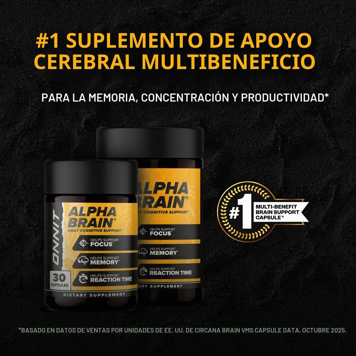 ONNIT - Suplemento para el cerebro en cápsulas Alpha Brain | IGEN P...