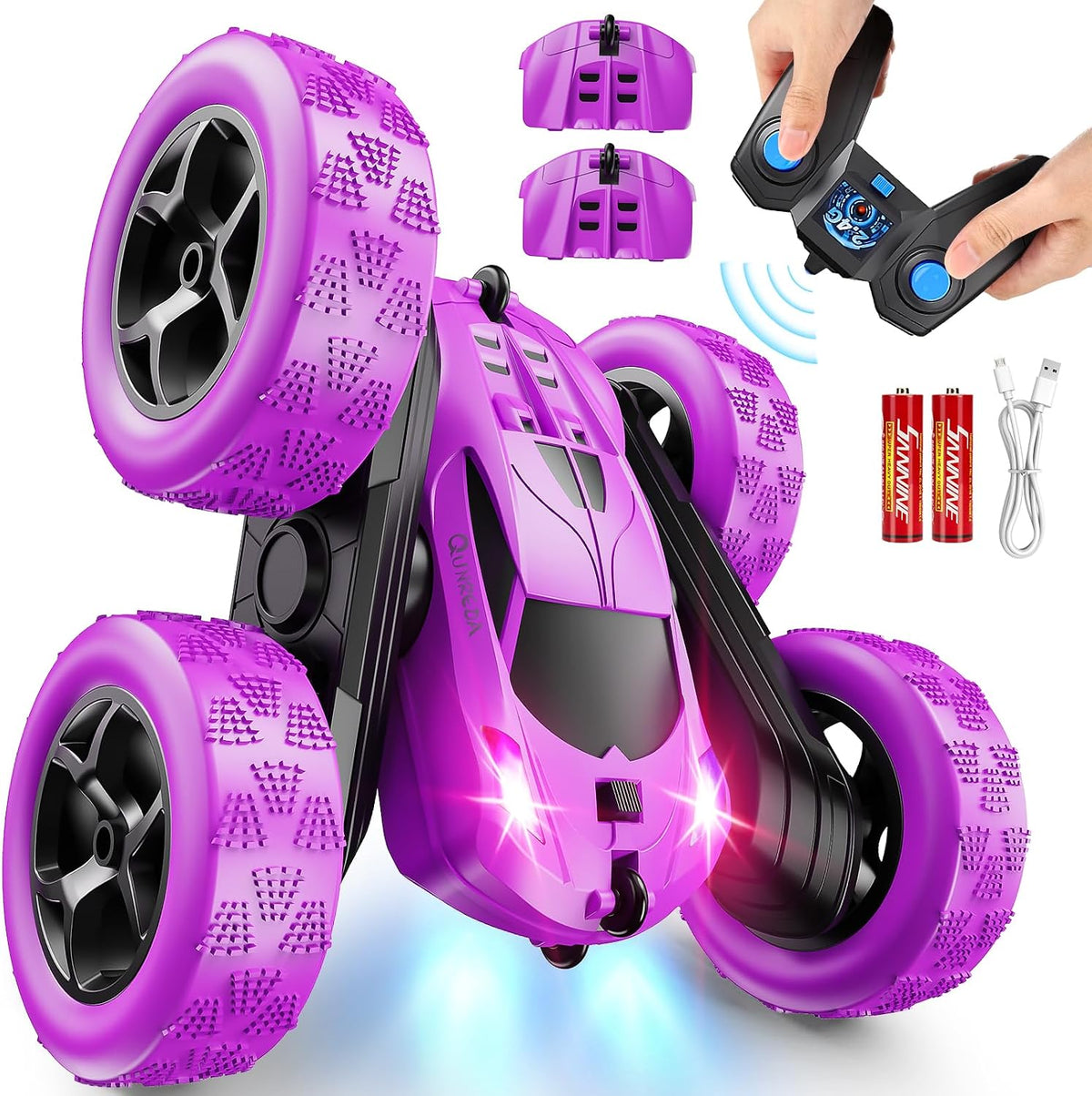 QUNREDA Carro de control remoto, juguetes de autos RC para niños de...