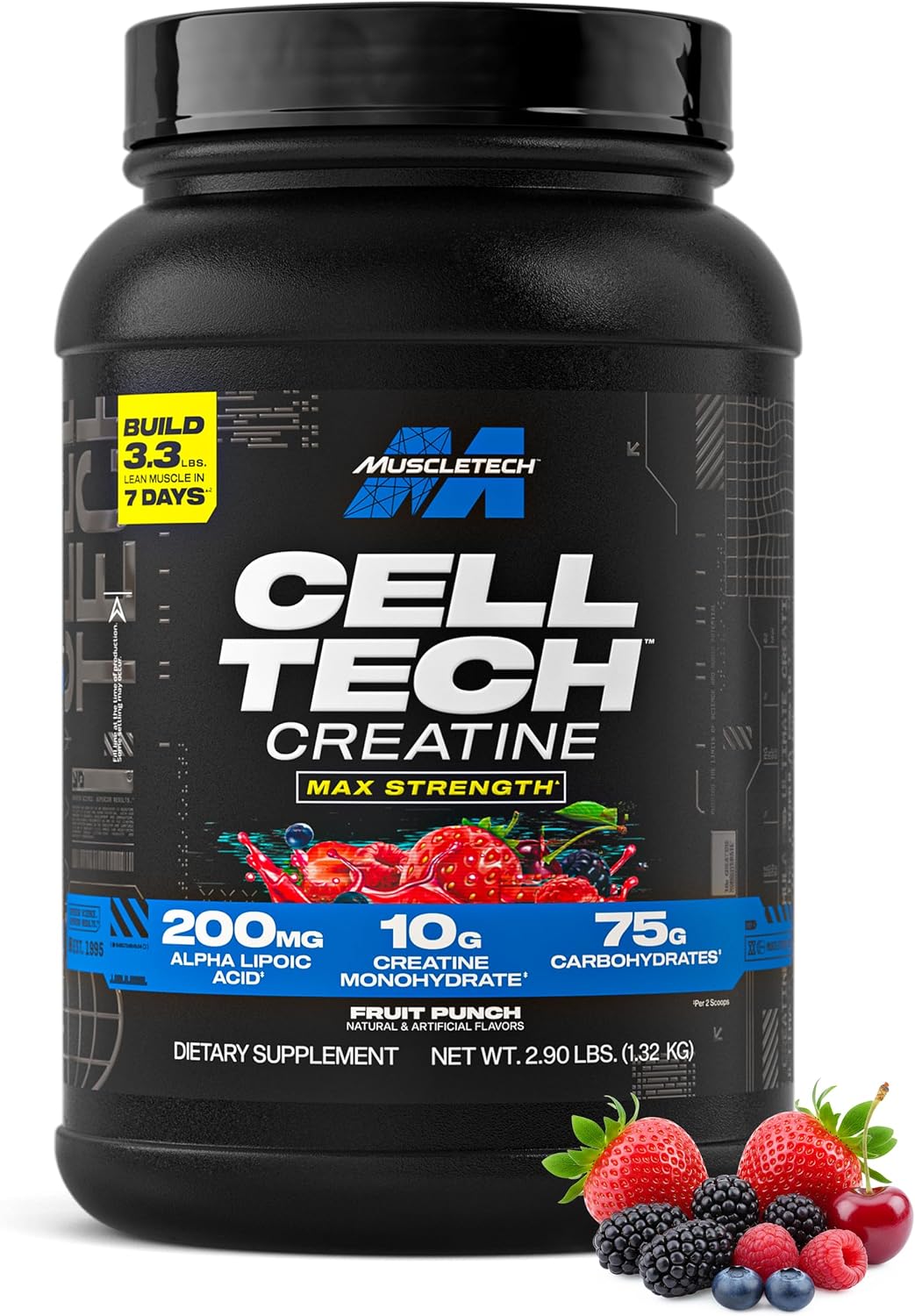 MuscleTech - Polvo de monohidrato de creatina Cell-Tech, 2.9 libras...