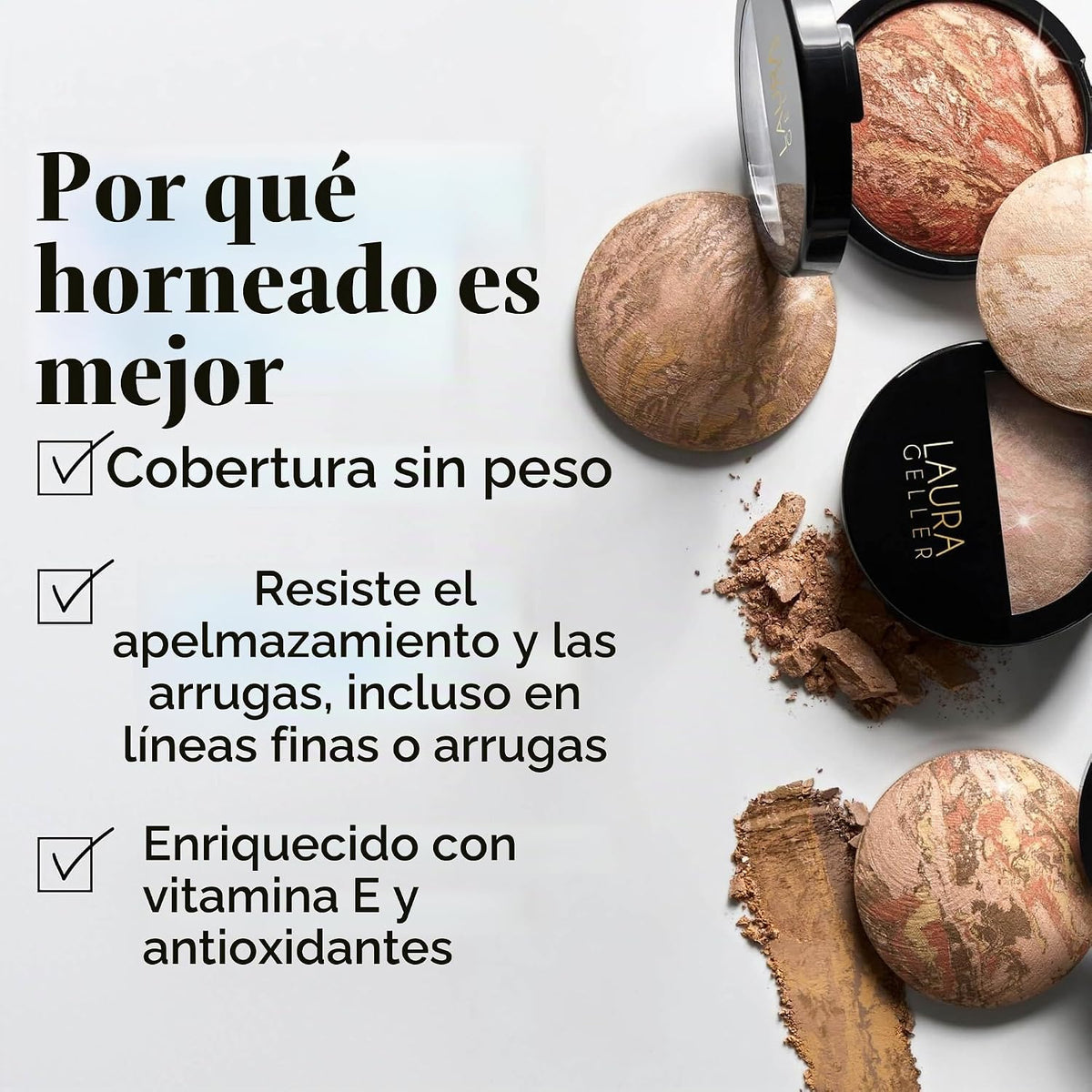 LAURA GELLER Baked Balance-N-Glow - Base de maquillaje en polvo ilu...