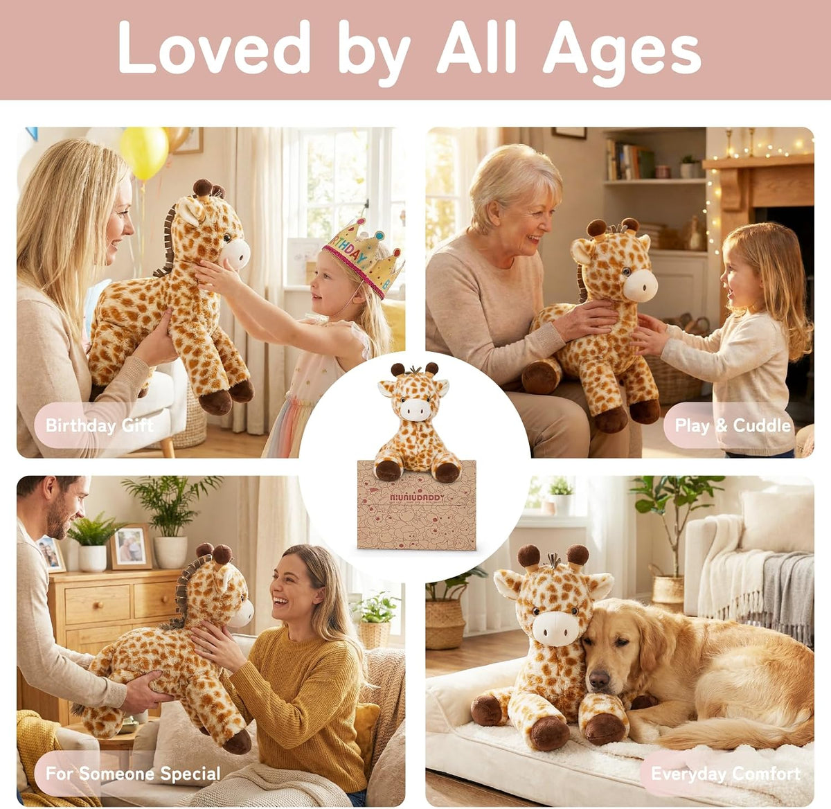 Niuniu Daddy Animales de peluche con peso, 20 en 3.3 libras, felpa...
