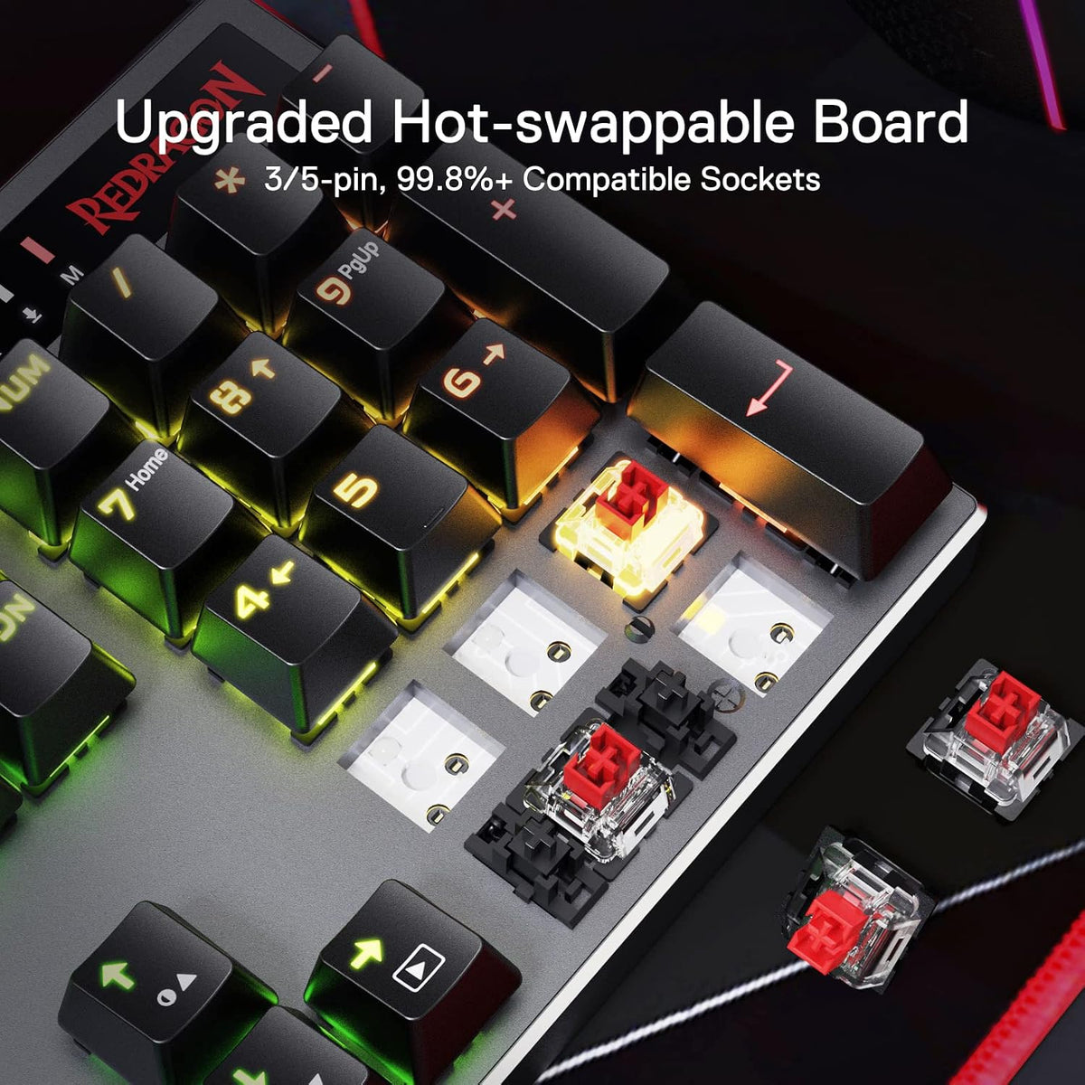 Redragon K556 PRO Teclado mecánico inalámbrico RGB para juegos | 0...