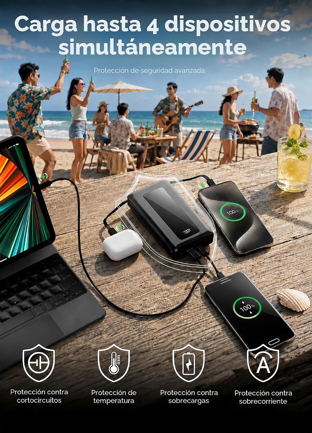 banco portátil del poder del cargador 50000mAh, carga rápida con lo...