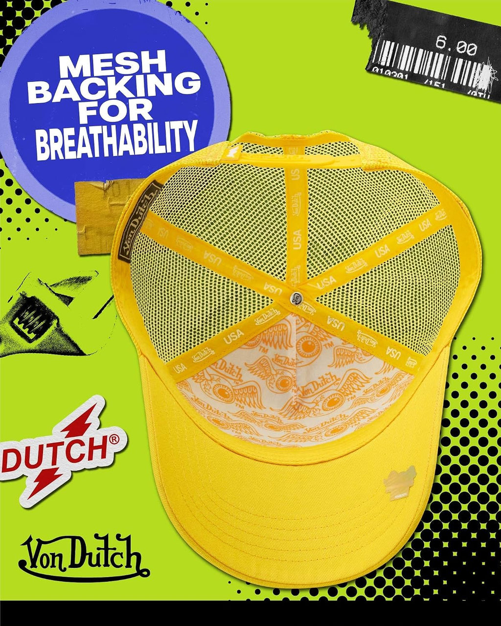 Von Dutch Gorra unisex de camionero \u2013 Gorra de béisbol retro c...