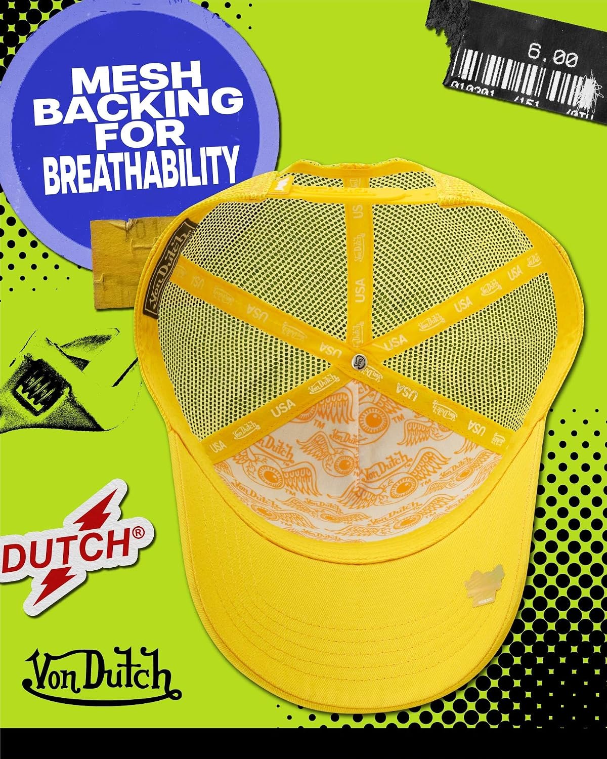 Von Dutch Gorra unisex de camionero \u2013 Gorra de béisbol retro c...