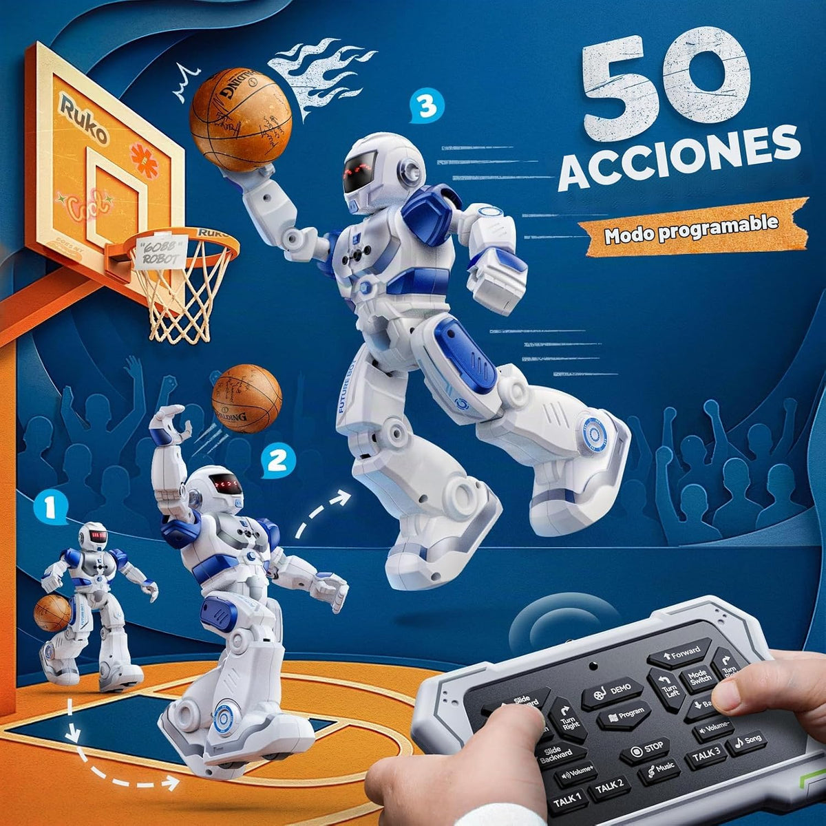 Ruko 6088 Robot programable para niños de 3 a 6 años, azul clásico...