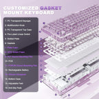 YUNZII X98 QMK\/VIA Teclado mecánico inalámbrico para juegos con pe...