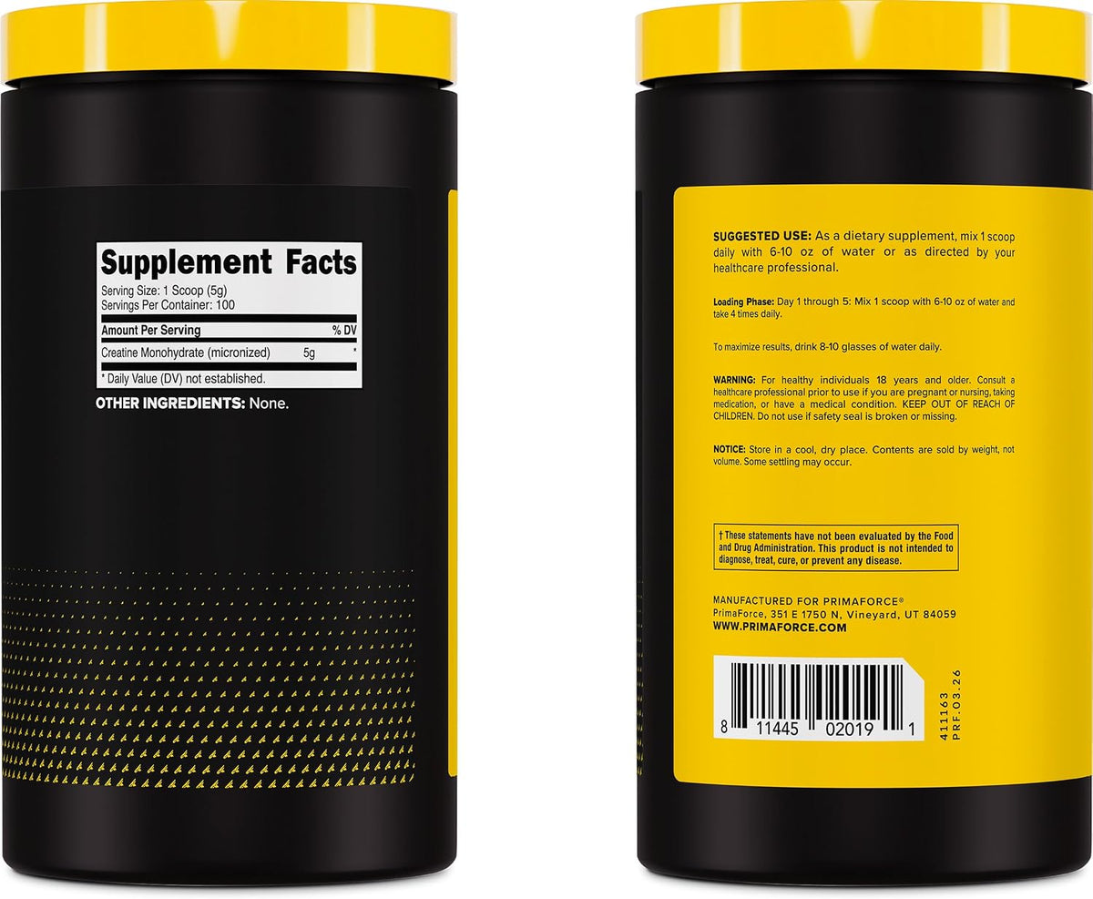 Primaforce Monohidrato de creatina micronizada en polvo 17.64 oz (1...