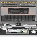 Redragon K742 Teclado mecánico inalámbrico para juegos con perilla,...