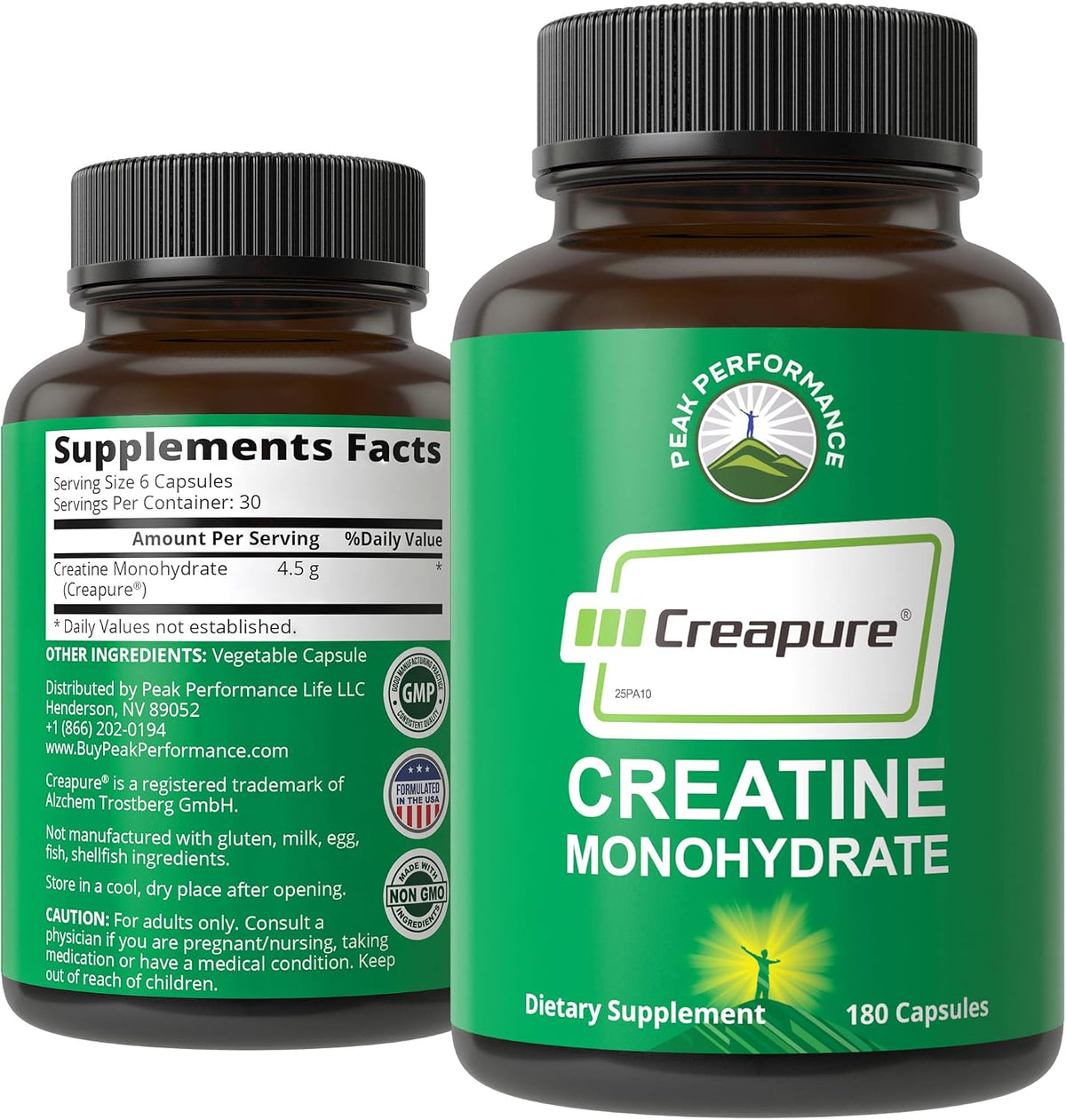 Creapure creatina monohidrato 180 cápsulas de alta pureza alemana h...