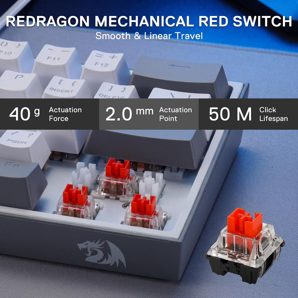 Redragon CB201 - Combo de teclado y mouse para juegos, 61 teclas K6...