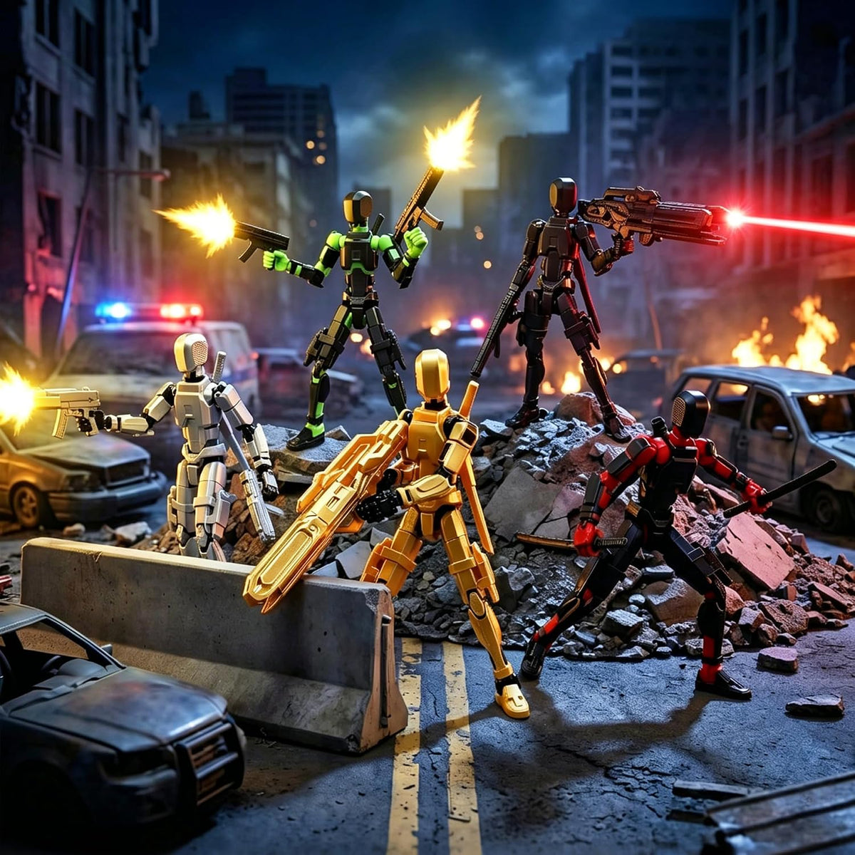 Titan 13 - Juego de figuras de acción de robot simulado multiarticu...