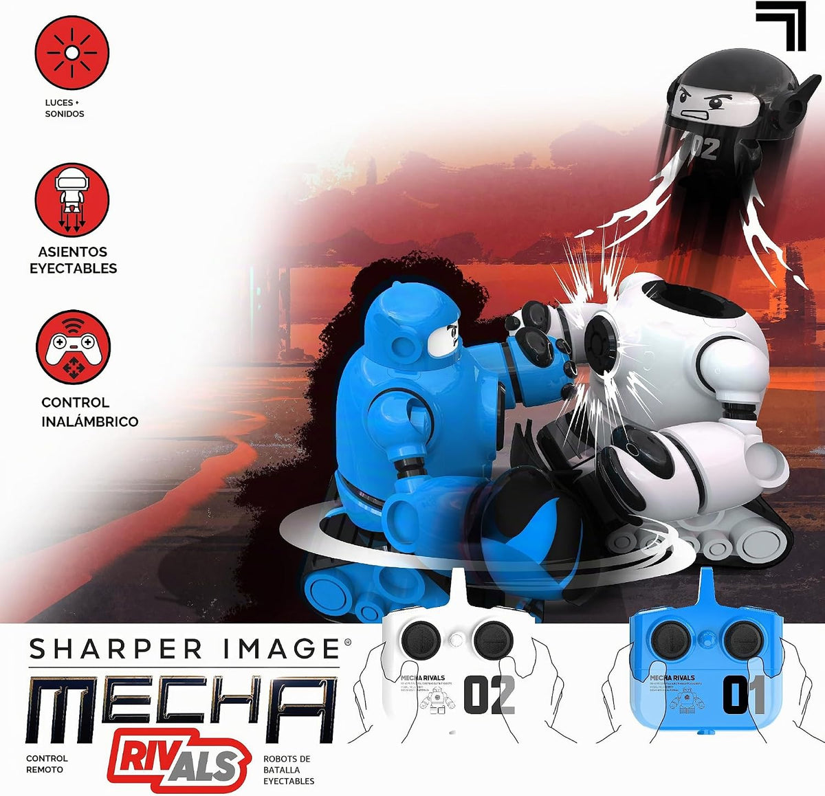 Sharper Image Mecha Rivals - Robots de batalla con control remoto,...