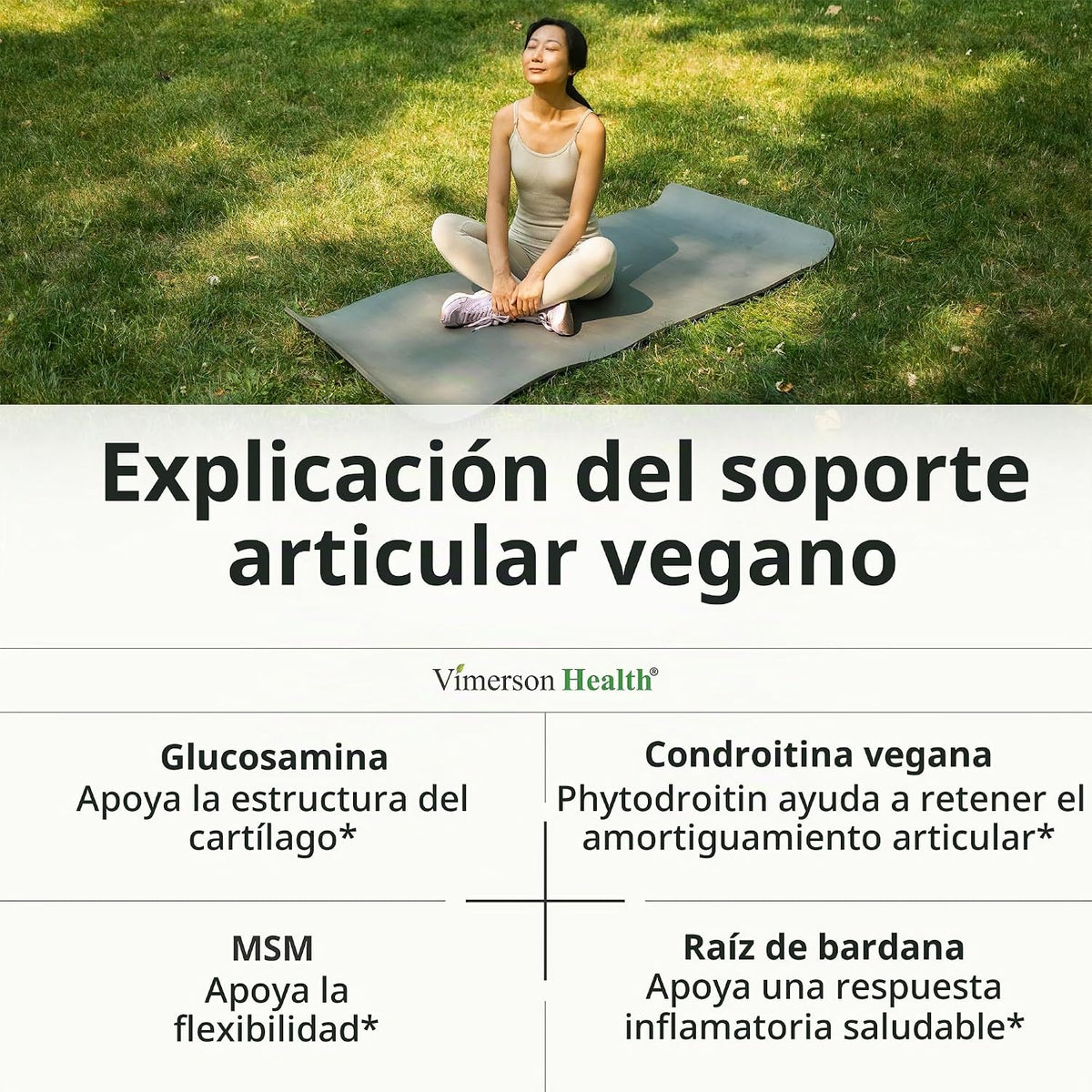 Glucosamina Condroitina MSM Vegana - Suplementos articulares para h...