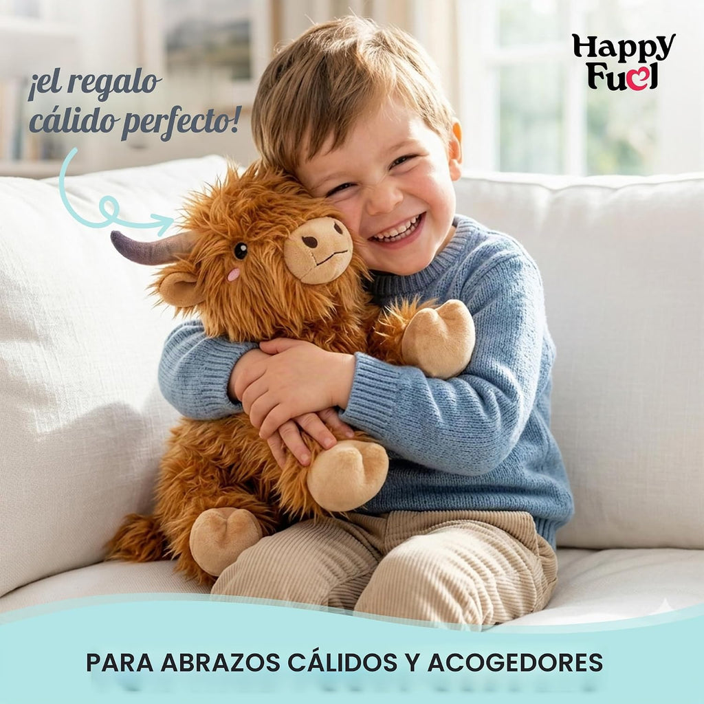 Highland Cow - Animal de peluche apto para microondas, almohadilla...