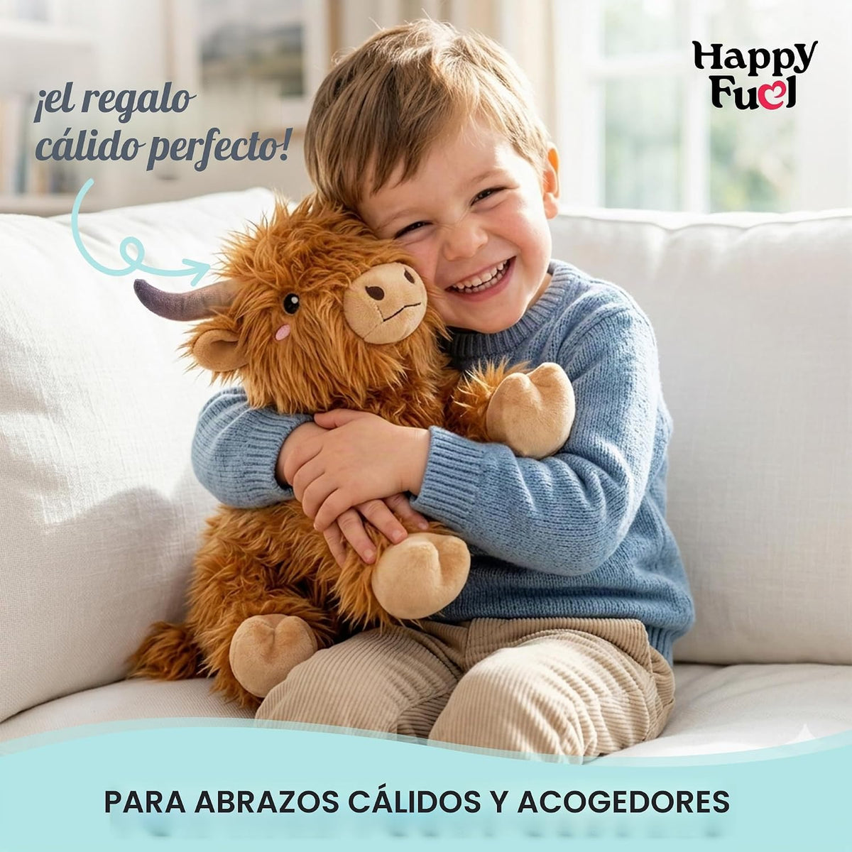 Highland Cow - Animal de peluche apto para microondas, almohadilla...