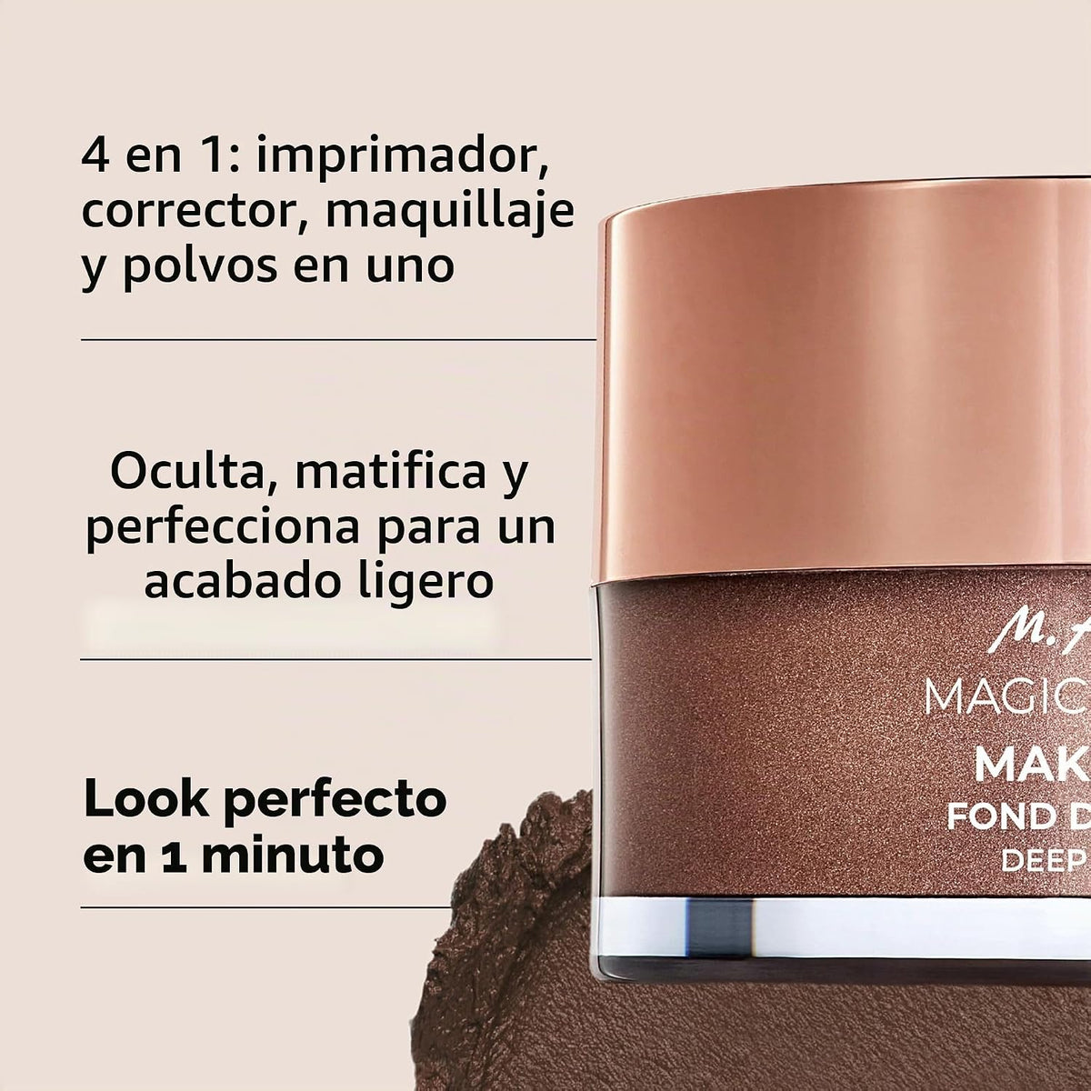 M. Asam Magic Finish Espuma de maquillaje Deep Teint (1.01 onzas lí...