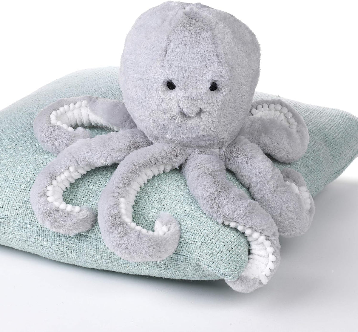 Lambs & Ivy Ocean Blue Peluche Pulpo Gris Peluche Juguete Stuffie -...
