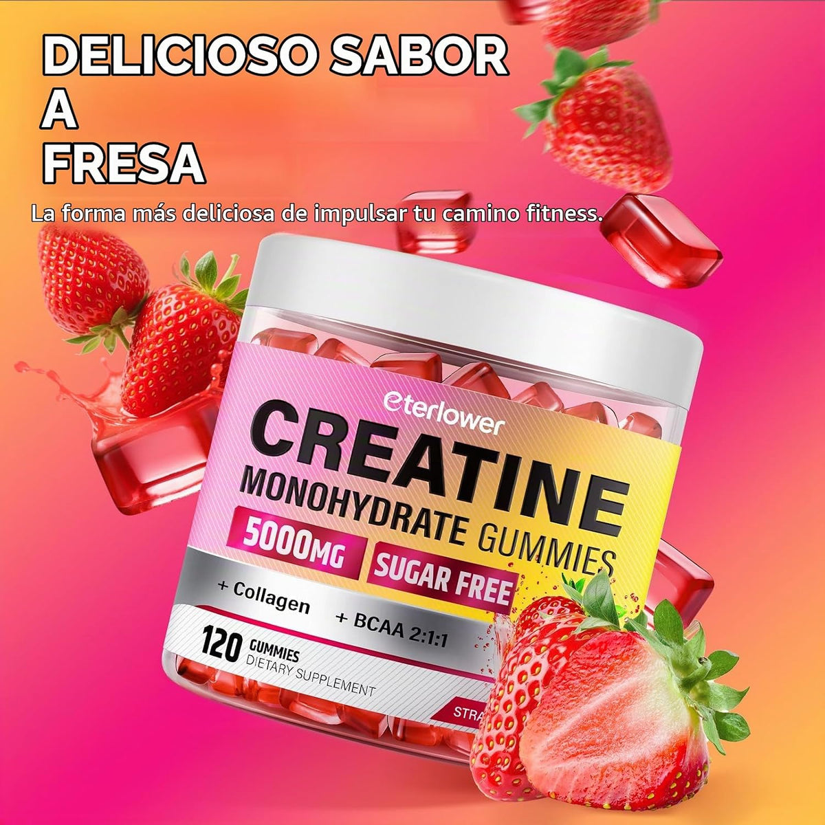 eterlower - Gomitas de creatina para mujer, 5000 mg, complejo + col...