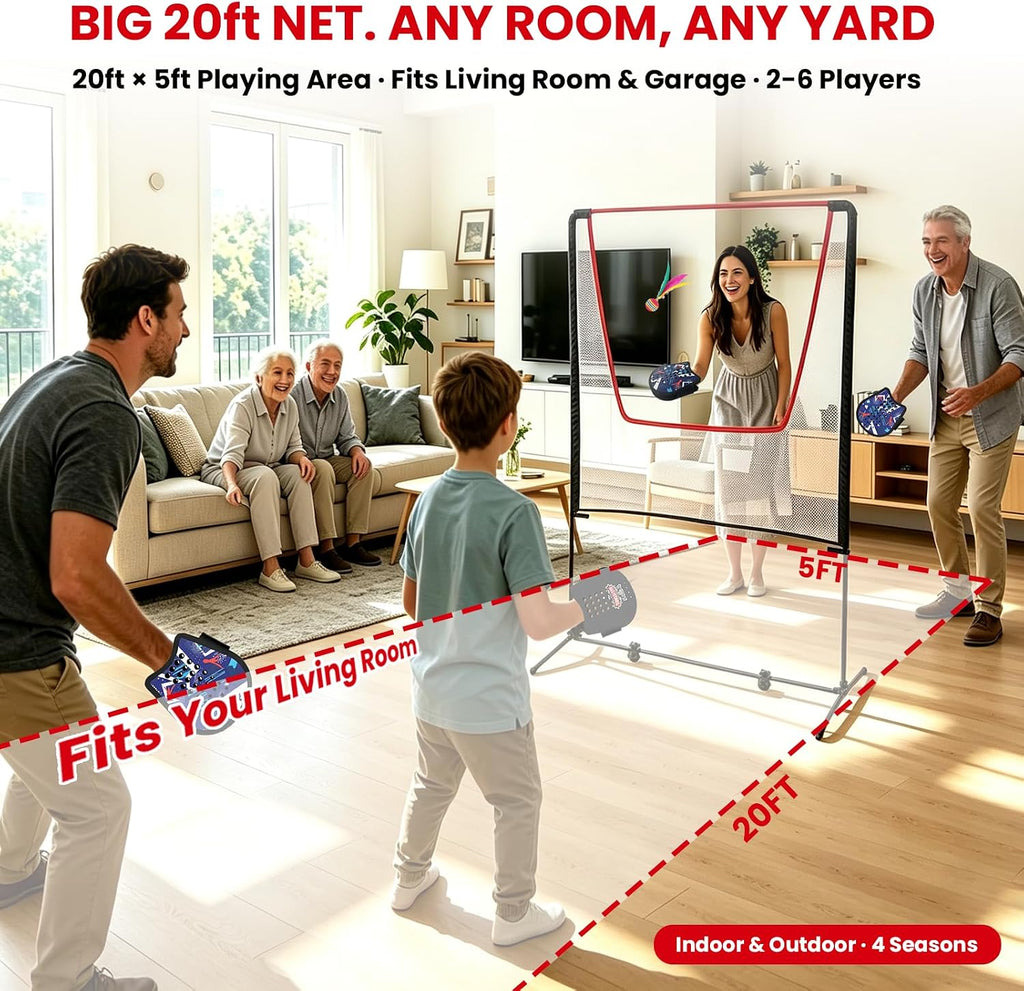 BACKYARD ALL-STARS Juego de remo con red, portátil para interior\/e...