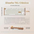 Teclado mecánico personalizado inalámbrico Keychron K8 HE TKL, efec...