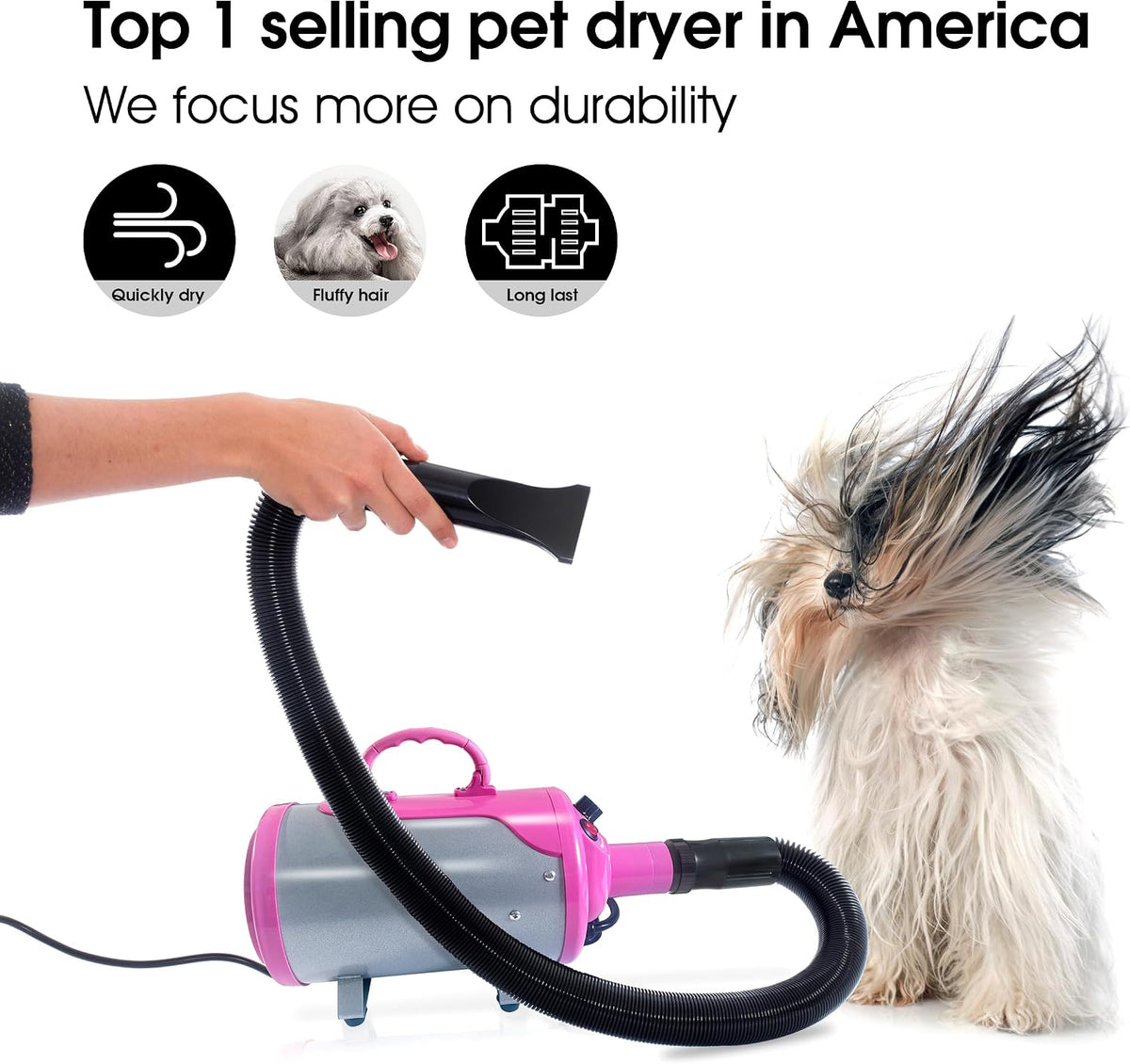 SHELANDY Groomer Partner - Secador de pelo para mascotas, soplador...