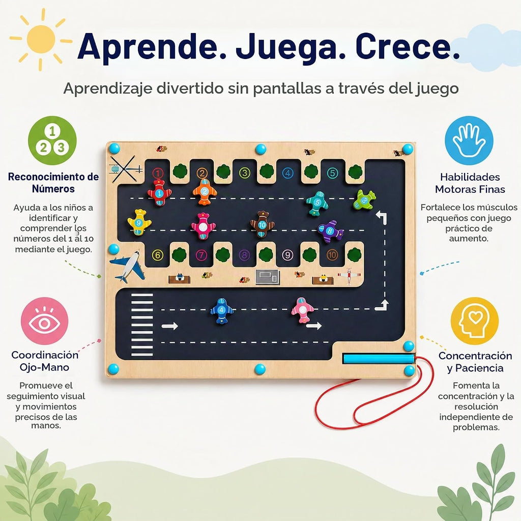 Juguete magnético de laberinto de números para niños de 3 a 5 años,...