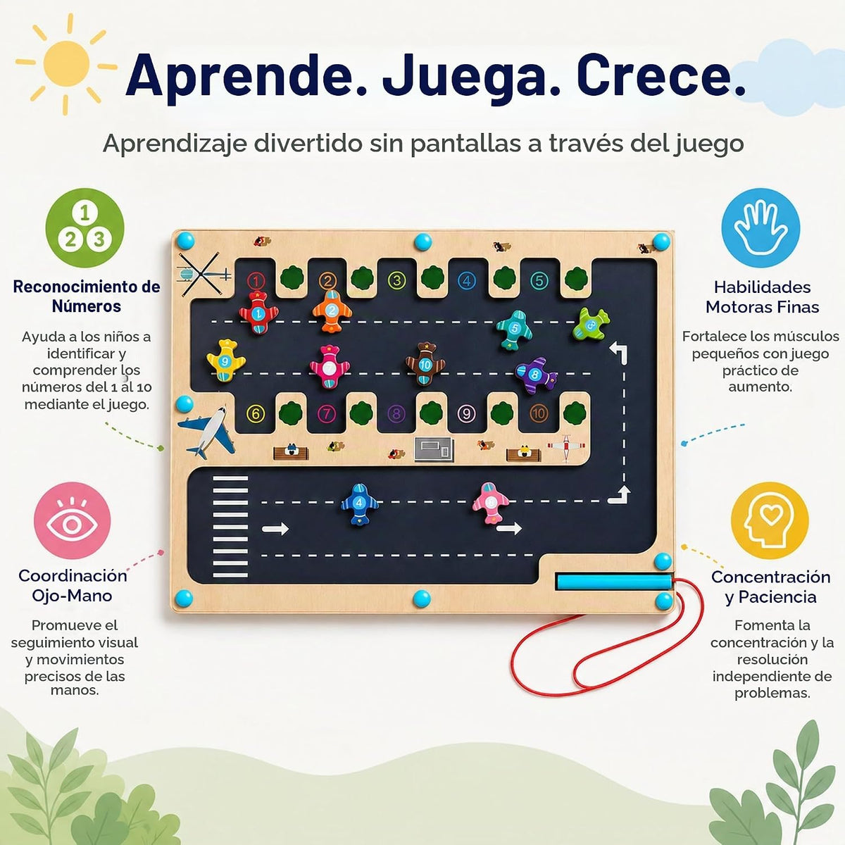 Juguete magnético de laberinto de números para niños de 3 a 5 años,...