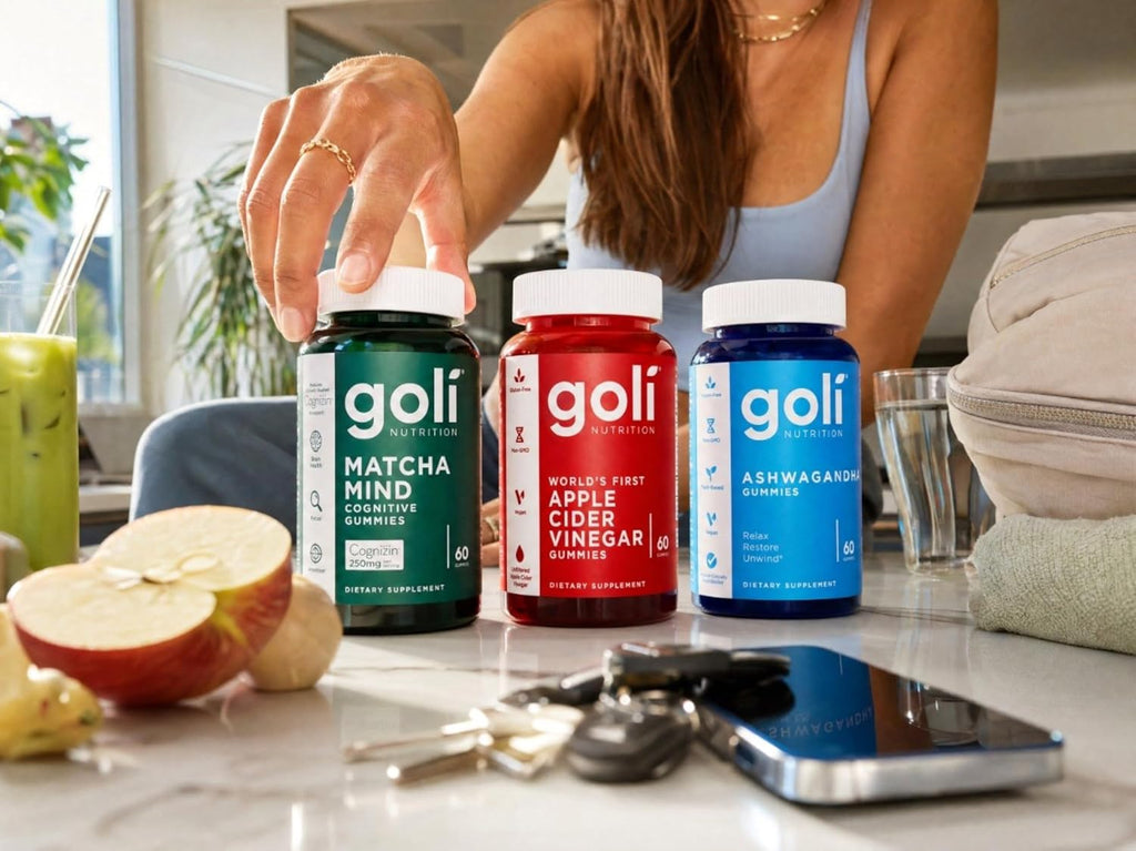 3 botellas del paquete Goli Favorites: suplementos de Ashwagandha K...