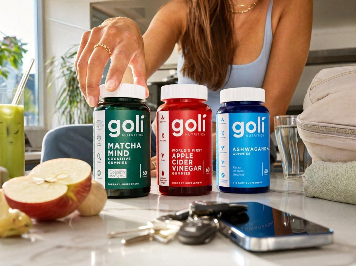 3 botellas del paquete Goli Favorites: suplementos de Ashwagandha K...
